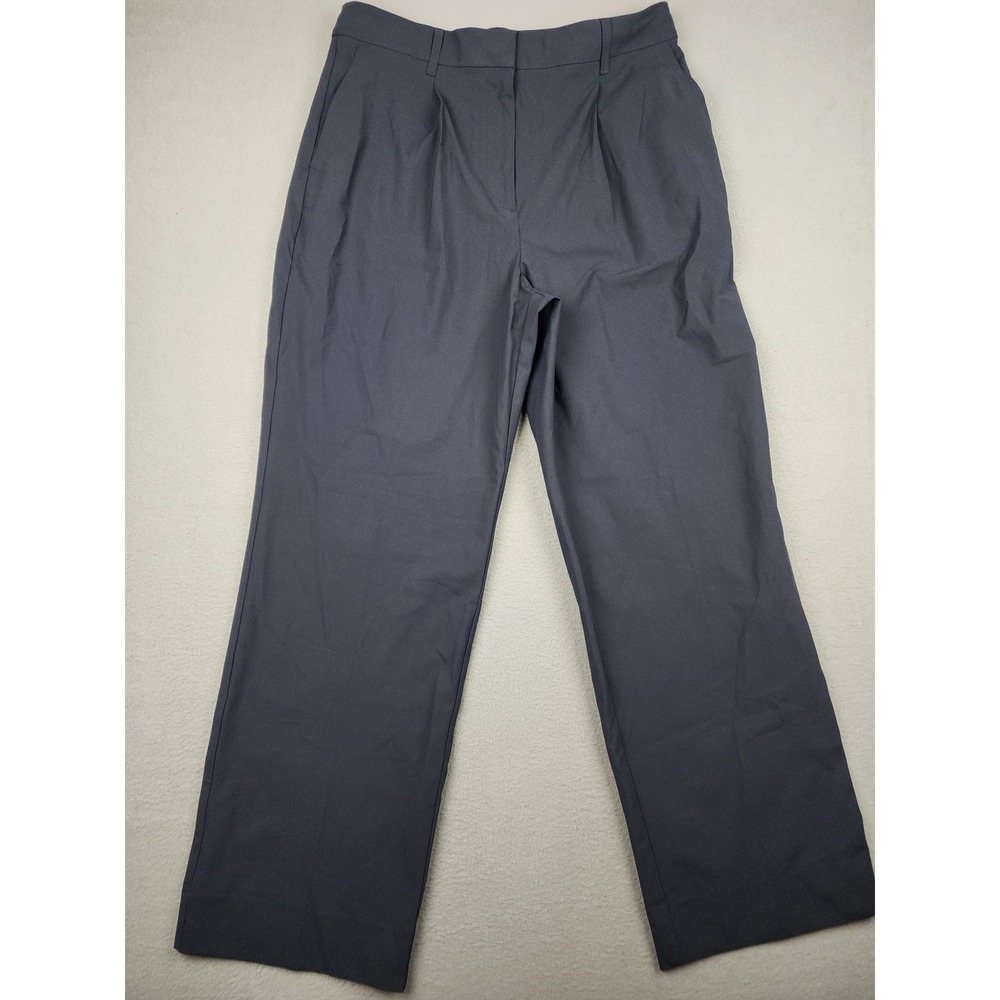 Rhone Pleated Trouser Dress Pants Womens 14 Blue Straight Stretch Work Career